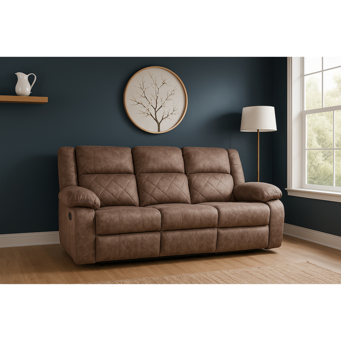 Primrose Christie 3 Seater Recliner - Brown